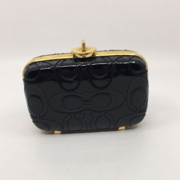 Coach Black Patent Leather Raised \